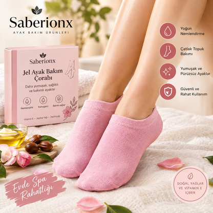 ✨ SABERİONX JEL AYAK BAKIM ÇORABI